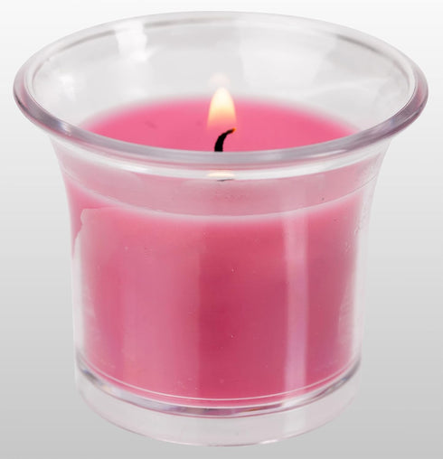 HYOOLA Clear Cup Scented Votive Candles - Wild Cherry - 12 Hour Burn Time - 4 Pack - European Made...