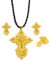 Ethiopian Jewelry Sets Cross Pendant Necklaces Earrings Rings African Eritrean Wedding Accessories, Ethiopia Eritrea Ethnic Jewelry Sets with Cros...