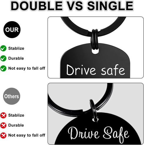 Drive Safe Keychain Gifts for Boyfriend,Drive Safe Handsome I Need You Here With Me I Iove You Keyring...