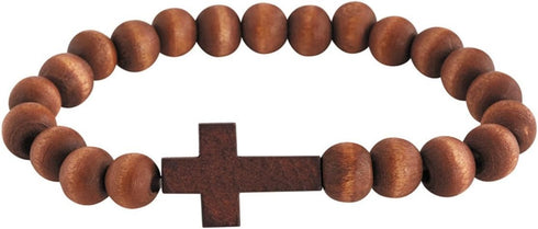 Wooden Cross Bracelet Christian for Men Women, 7 1/2 Inch...