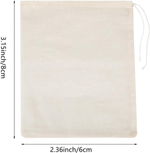 50 Pieces Cheesecloth Bag Drawstring Soup Bags Mesh Spices Bags for Coffee Loose Leaf Tea Crafts Sachet Soap Pouch (2.36x3.15inch), Natural color...