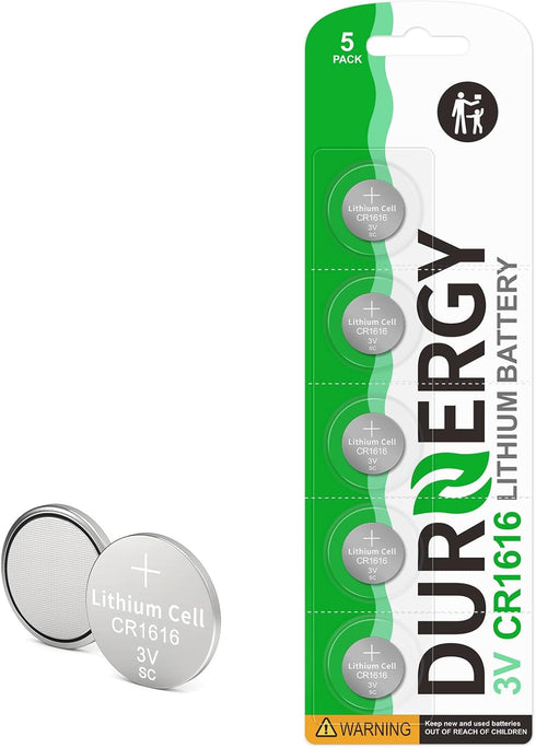 CR1616 3V Lithium Battery 5 Pack, Key Fob Battery CR1616 Lithium Coin Cell, CR1616 Watch Battery...