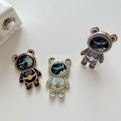 Cute Phone Stand Holder,Cell Phone Astronaut Hidden Kickstand for Desk,Astronaut Phone Holder,Adjustable Tablet Phone Ring Stand with 3D Moving St...