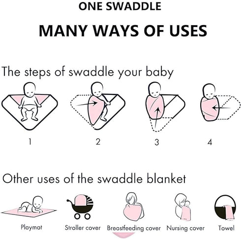 Receiving Blankets for Baby Girls Swaddle Blanket with Headband Set for 0-3 Month Cotton Knitted Newborn Swaddle Wrap Perfect Shower Gift (Light P...