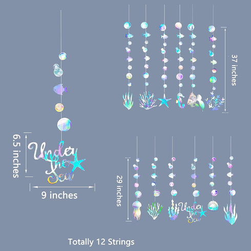 Cheerland Iridescent Under The Sea Party Decorations Holographic Bubble Garlands Decoration Mermaid Birthday Decor for Ocean Theme Baby Shower Sum...