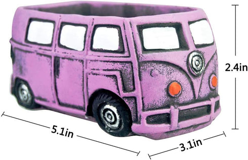 Cute Succulent Plants Pots, Small Planter Pots with Drainage Hole, Flower Pots for Home Indoor Outdoor Garden Decoration (Purple Bus)...