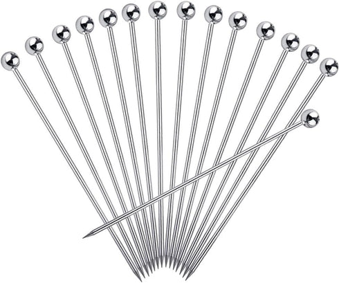 15PCS Cocktail Picks for Drinks, Stainless Steel Cocktail Toothpicks, Reusable Cocktail Skewers, Garnish Picks Bloody Mary Skewers, Metal Martini ...