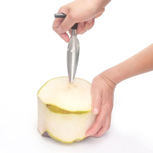 Stainless Steel Coconut Tool, 2 PCS with Durable Wooden Handle...