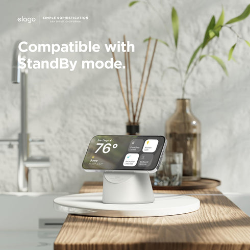elago MS1 Charging Stand Compatible with MagSafe Charger - Premium Silicone Stand Compatible with iPhone 15/14/13/12 Series, Designed for iOS17 St...
