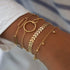 Boho Stackable Circle Bracelet Set Gold Fish Bone Layered Beaded Paperclip Link Bracelet Chain Jewelry for Women(4PCS)...
