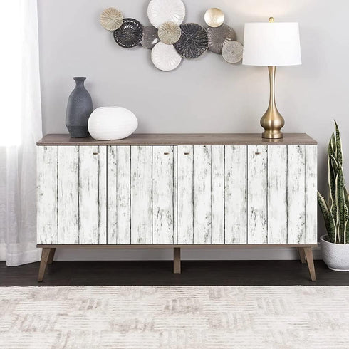 Arthome Peel and Stick Wallpaper, Wood Contact Paper, Self Adhesive, Easy to Clean, Vinyl Film for Furniture Countertop, Distressed Plank Grain Vi...