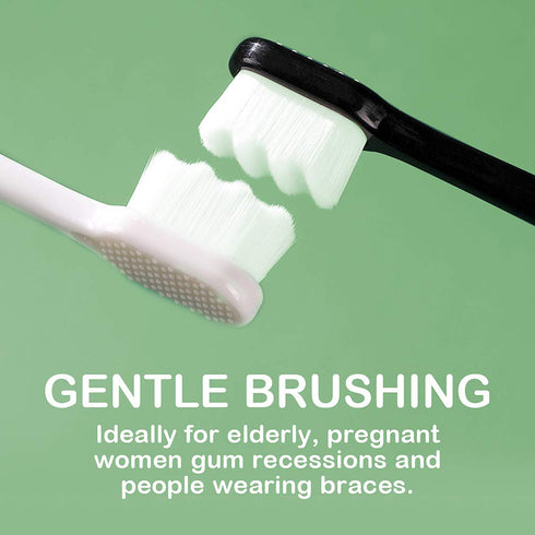 EasyHonor Extra Soft Toothbrush for Sensitive Gums, Micro Fur Manual Toothbrush with 20000 Soft Floss Bristle for Pregnant Women, Elderly and Gum ...