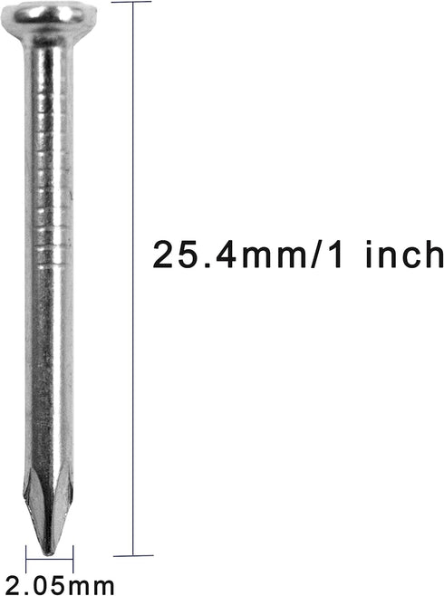 masonry Steel Nails (200 pcs), Galvanized Concrete Wall Nail for Hanging Pictures and Woodworking, Suit for Drywall and Pine (2.5CM)...
