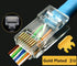 PETECHTOOL RJ45 CAT5 CAT5e Pass Through Connectors 50Pack-End Ethernet 8P8C GoldPlated Modular Plug for Unshielded Twisted Pair Solid Wire & Stand...