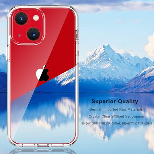 COOLQO Compatible for iPhone 13 Mini Case with Tempered Glass Screen Protector, Hard PC and Soft TPU, Military Grade Protection, Shockproof Protec...