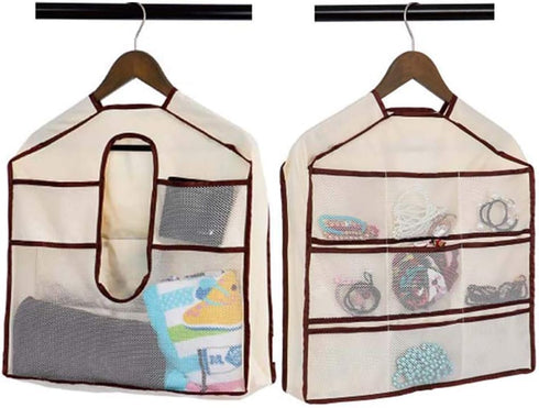 Hanger Diversion Safe, Hanging Closet Safe with Dual-Sided Pocket, Fits Under Hanging Clothes to Hide Guns Money Stash Jewelry Documents Valuables...