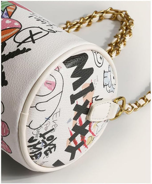 Graffiti Crossbody bag,Trendy Designer Mini Shoulder Bag,Phone Wallet Purse for Women,Chain Bag for Girls...
