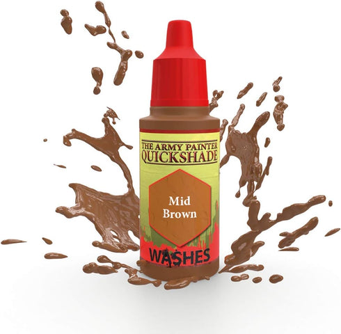 The Army Painter Mid Brown Quickshade Wash - Non-Toxic Lightly Pigmented Water Based Wash Paint for Tabletop Roleplaying, Boardgames, and Wargames...
