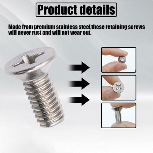 8-Pack Screw For Rotor Brake Disc Retaining, Retaining Hardware Bolts Screw Kit, Compatible With Honda, Acura, Hyundai and Kia Models, Stainless S...