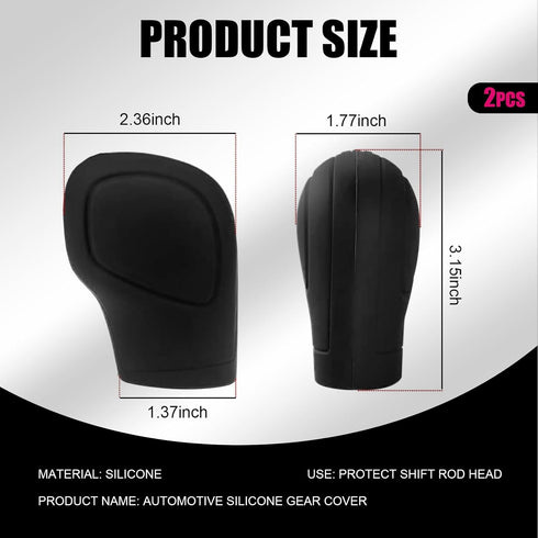 Pack-2 Car Shift Knob Cover, Stretchable Tight-Fitting Silicone Shift Lever Anti-Scratch Protector, Side Opening Shift Head Decoration, Universal ...
