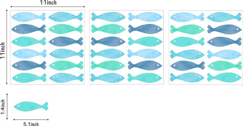 Fish Wall Decals - Ocean & Kids Peel & Stick Removable Wall Stickers for Nursery Room Decor...