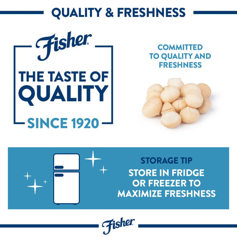 Fisher Chopped Macadamia Nuts, 4.44 oz Raw Shelled Unsalted Nuts for Cooking, Baking, or Snacking, Resealable Bag, Naturally Gluten Free, Vegan, K...