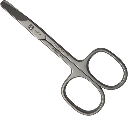 Tenartis Baby Nail Scissors with Curved Blades and Round Safety Tips - Made in Italy (3.5", Stainless)...