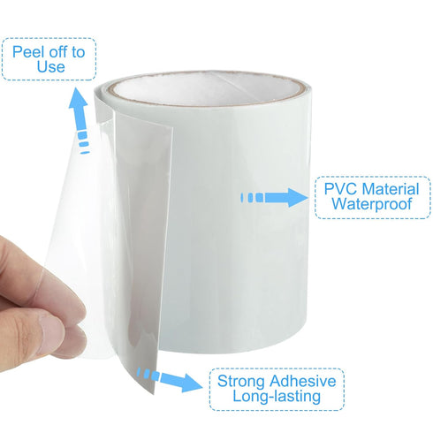 PATIKIL Waterproof Patch Seal Tape 4 in x 5 Ft, 2 Pack PVC Leak Proof Repair Tape Instant Sealing for HVAC Ducts, Roof Crack, Hoses Pipes, Awning,...