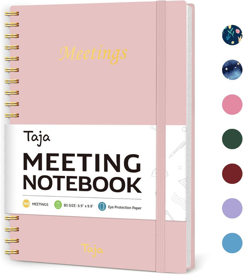 Meeting Notebook For Work Organization - Work Planner Notebook With Action Items, Agenda Planner For Note Taking, 160Pages (6.9" X 9.9") Project P...
