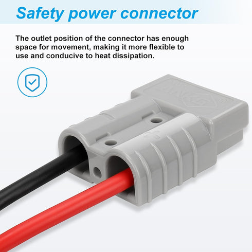 50Amp 10Awg Battery Quick Connect Electric Forklift Cable with O Ring Terminal?2Pcs 32cm/1ft with Quick Connector for Carts, Sightseeing Car, Batt...