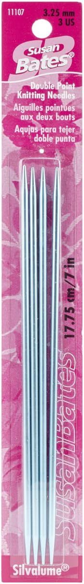 Silvalume Double Point Knitting Needles 7" 4/Pkg-Size 3/3.25mm4...