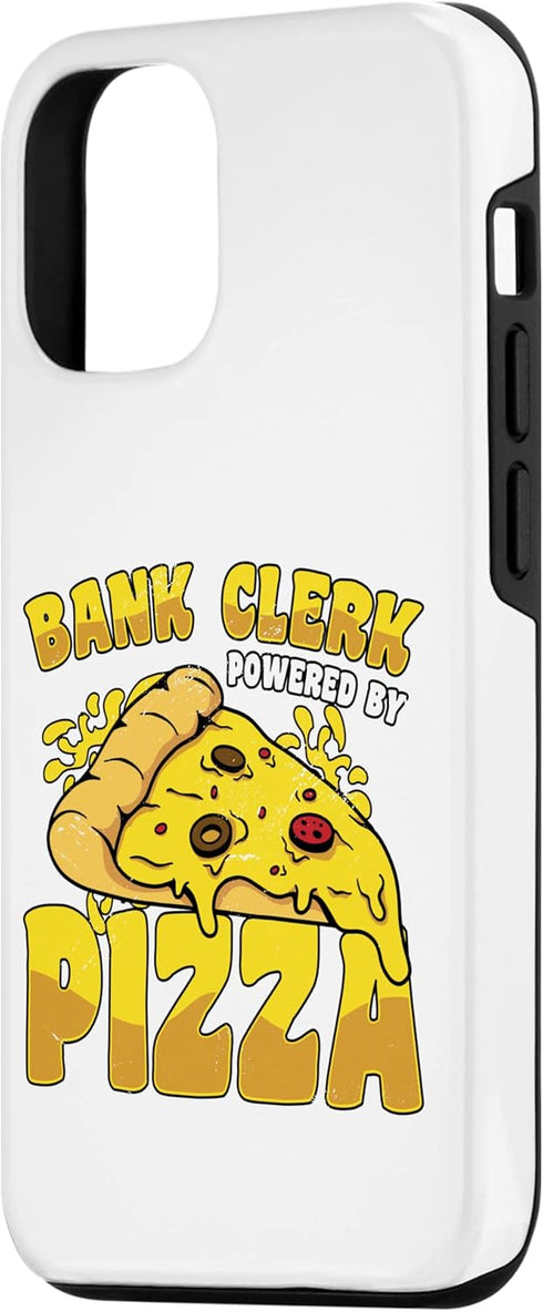 iPhone 12/12 Pro Bank Clerk Powered By Pizza Banker Finance Bookkeeper Bank Case...