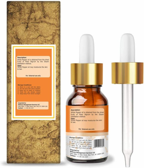 Crysalis White Pepper (Piper Nigrum L) Oil |100% Pure & Natural Undiluted Essential Oil - 15ml with Dropper...