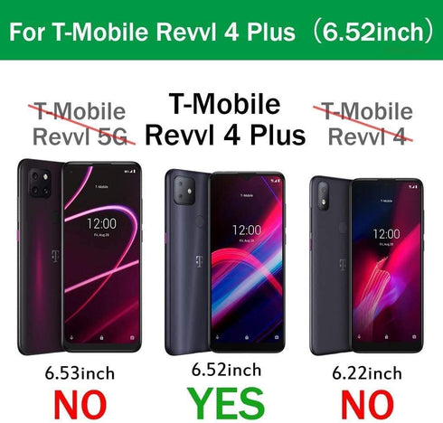 NZND Case for T-Mobile REVVL 4+ Plus with Tempered Glass Screen Protector (Full Coverage), Glitter Liquid Floating Waterfall Girls Cute Phone Case...