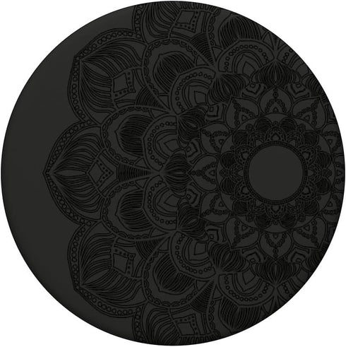 Black Carnation Mandala Floral Lotus Retro Art Zen Yoga Gift PopSockets Adhesive PopGrip...