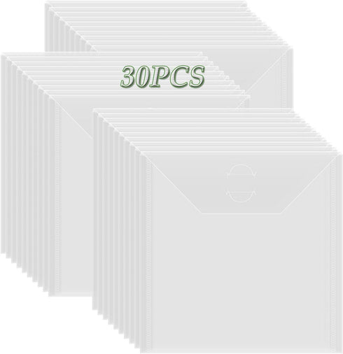 30 Pcs 6.4x6.4inch Stamp & Die Storage Pockets Resealable Clear Plastic Seal Bags Storagefor Cutting Dies Stamp Crafts for DIY Scrapbooking Paper ...