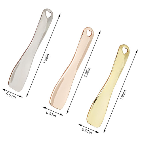 3 PCS Metal Cosmetic Spoon, Zinc Alloy Mini Skincare Spatula, Mask Spatula Facial Cream Facial Cosmetic Spoon Beauty Scoop (Silver Gold Rose Gold)...