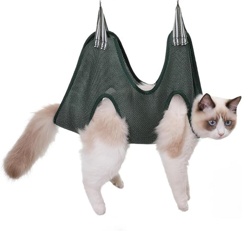Pet Grooming Hammock Harness for Cats Dogs, Relaxation Pet Grooming Hammock Restraint Dog & Small Animal Dog Grooming Harness Bag (S? Legs Spacing...
