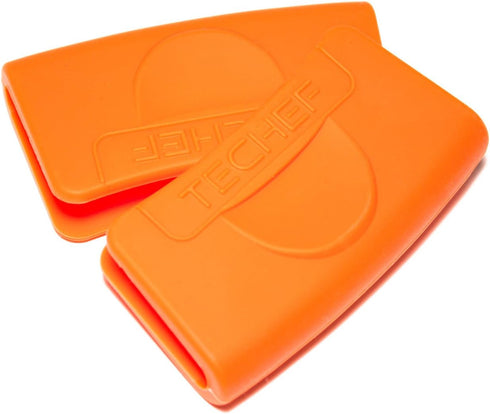 TECHEF - Silicone Pot Holders/Pinch Grips/Oven Mitts/ (Orange, Set of 2)/ Made in Korea...