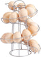 Flexzion Egg Skelter Modern Spiral Egg Holder Countertop (Medium Egg Display) - Freestanding Wired Countertop Egg Holder for Fresh Eggs, Dispenser...