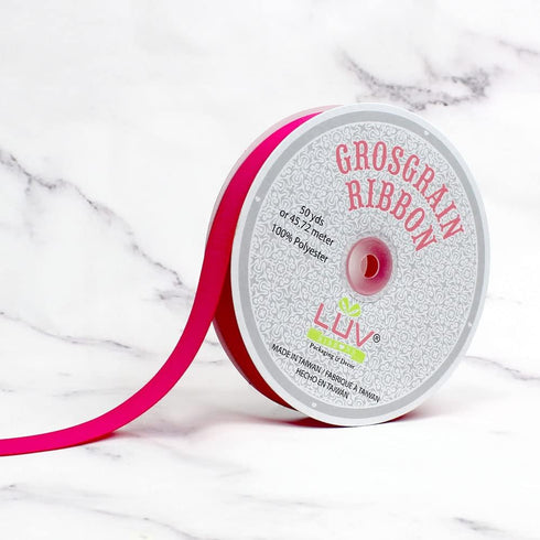 Creative Ideas 7/8-Inch Solid Grosgrain Ribbon, 50-Yard, Hot Pink...