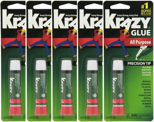 Krazy Glue Original Crazy Super Glue All Purpose Instant Repair, 10 Count...