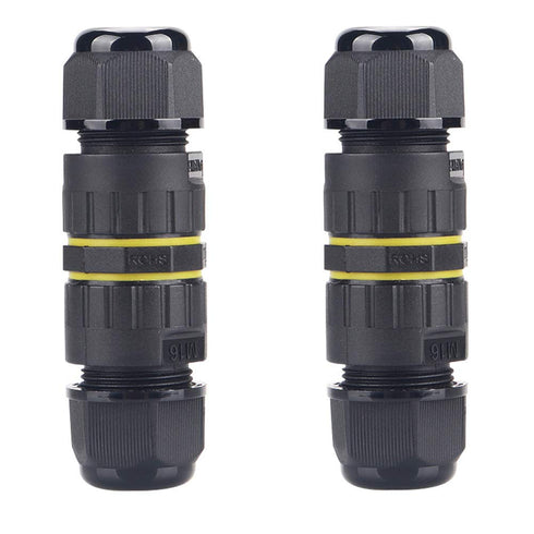 COMOPEZ 3Pin IP68 Waterproof Junction Connector Box 3 Pole Electrical Box Wire Connector Cable for Underground Outdoor Light,LED,Tree Strings, Cab...