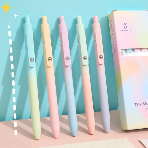 MIUTME 5Pcs Gel Pens, Pastel Retractable Gel Pens Quick Dry Ink Pens Fine Point Premium Smooth Writing Pens, Aesthetic Pens for School & Office Su...