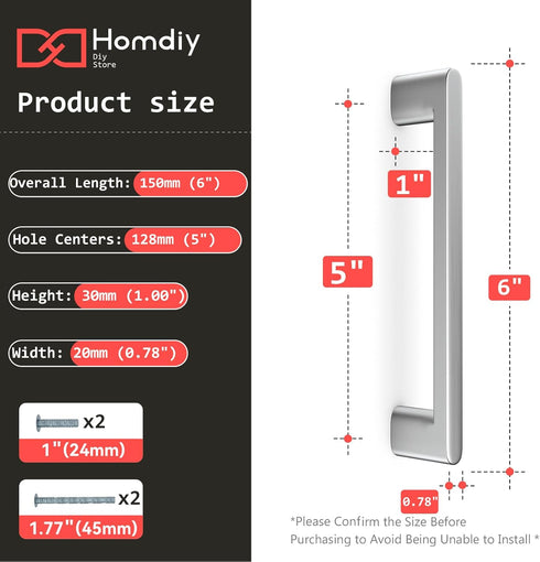 homdiy 5 Pack Brushed Nickel Cabinet Pulls 5 inch Hole Center Nickel Kitchen Cabinet Pulls Drawer Handles for Dresser Cupboard Living Room...
