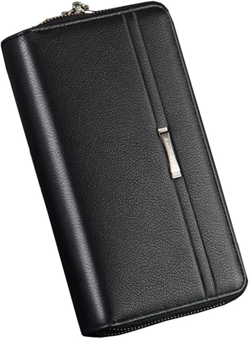 Hebetag Leather Clutch Purse Wallet for Men Organizer Holder Wrist Bag...
