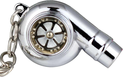 maycom Creative Spinning New Chrome Polished Silver Turbo Turbocharger Keychain Key Chain Ring Keyring Keyfob,make Whistle Sound...