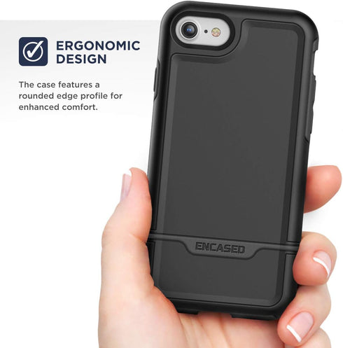 ENCASED Protective Rebel Case for iPhone SE 2022 (3rd Gen) - Black...