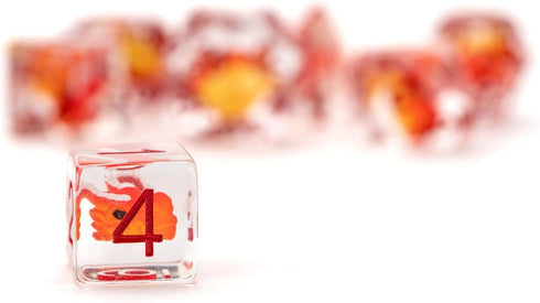 FanRoll by Metallic Dice Games Dragon StormTM Inclusion Resin Dice Set: Red Dragon...