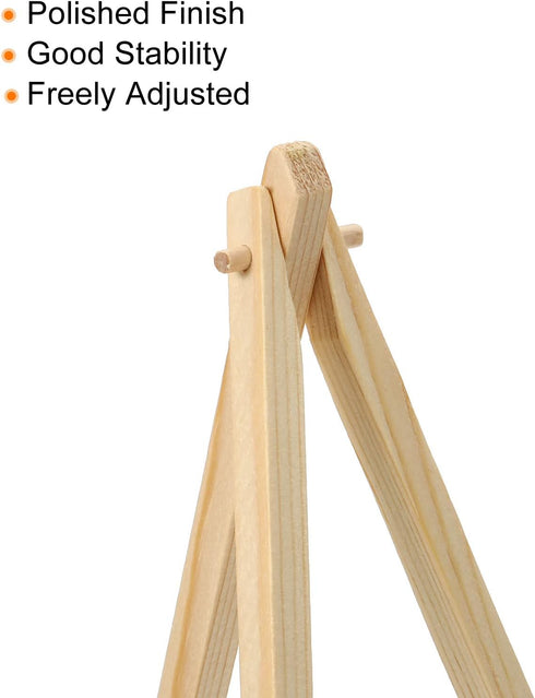 PATIKIL 6.3" Mini Wooden Easel Stand, 6 Pack Table Use Adjustable Triangle Holder for Displaying Photos, Card, Canvases, Wedding, Wood Color...